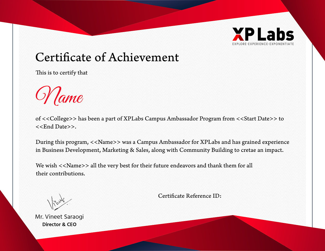 XPLabs Certificate